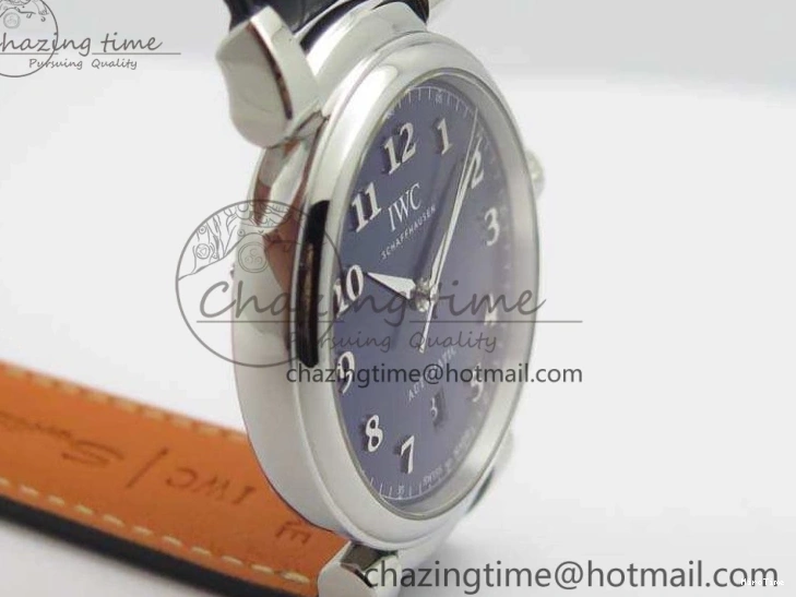 MIROTIME 0714 MoistureWicking Da Vinci IW356601 SS MKF 1:1 Best Edition Blue Dial On Black Leather Strap A 7233